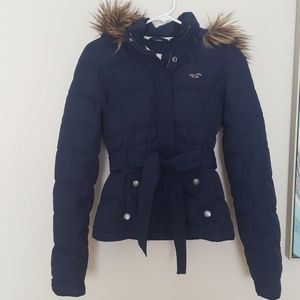 Hollister coat w/removable faux fur hood
